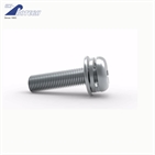 Cross recess full threads machine screws with spring washers